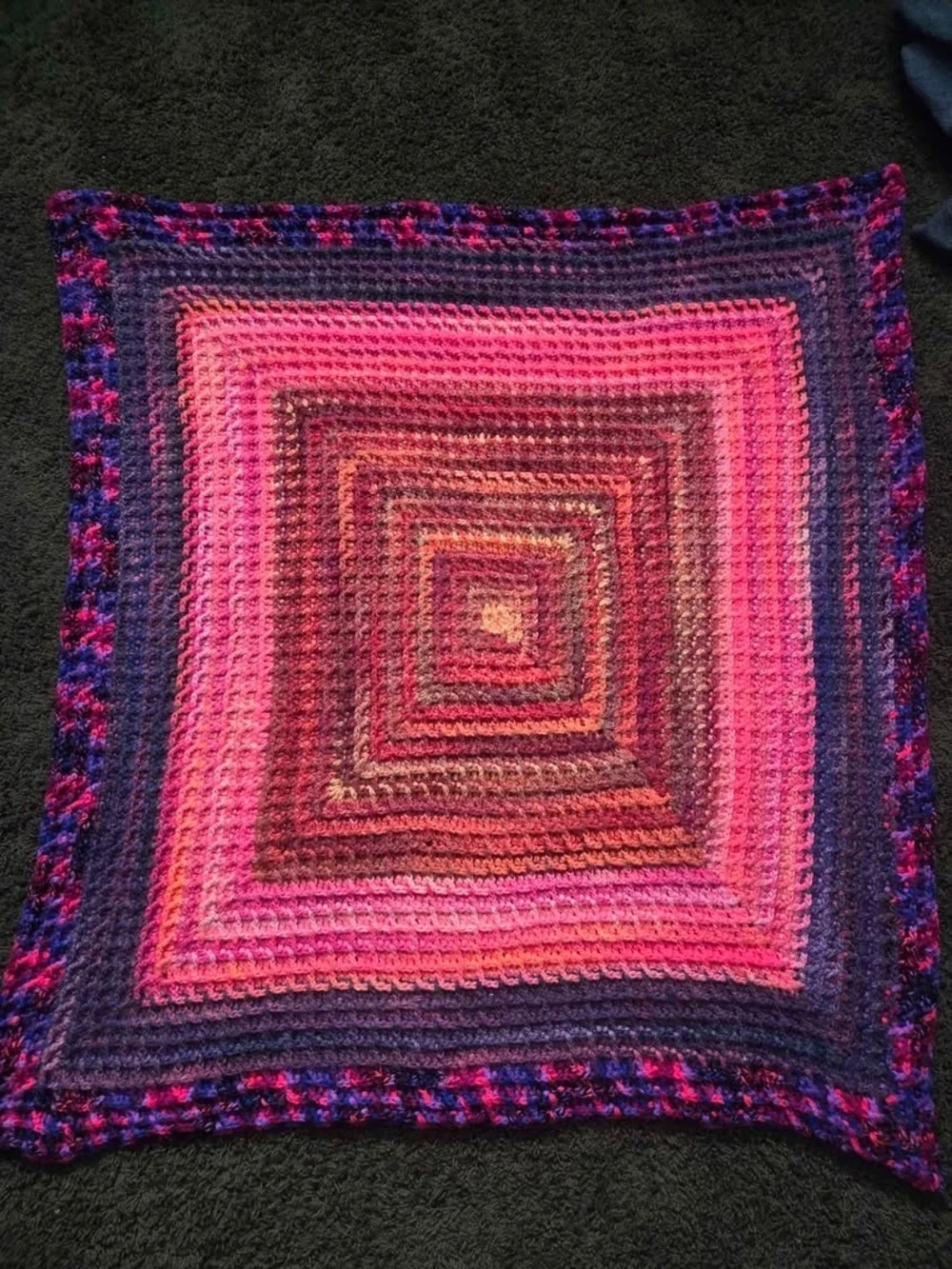 Handmade Crochet Waffle Stitched Lap Blanket - 44x44in